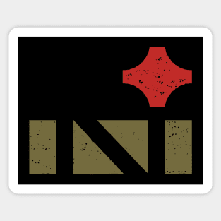 North Star Letter N Red and Gold Sticker